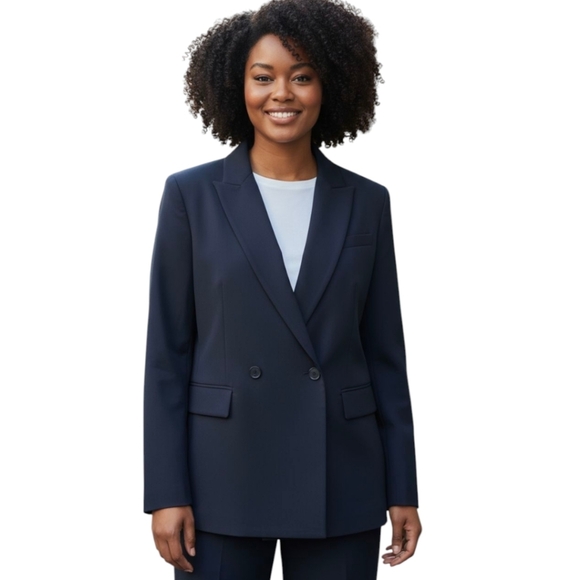Talbots Navy Double-Breasted Blazer Timeless Design Office Siren Plus Size Sz 20 - Picture 10 of 10
